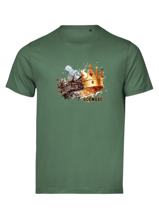 Zielony tshirt Korona przód chrześcijański