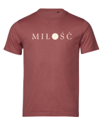 TSHIRT chrześcijański - MIŁOŚĆ czerwony pastelowy