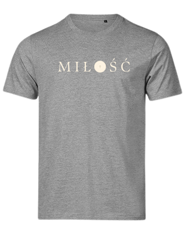 TSHIRT chrześcijański - MIŁOŚĆ szary