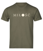 TSHIRT chrześcijański - MIŁOŚĆ khaki