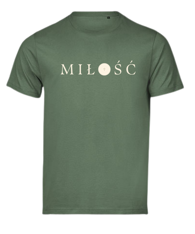 TSHIRT chrześcijański - MIŁOŚĆ zielony