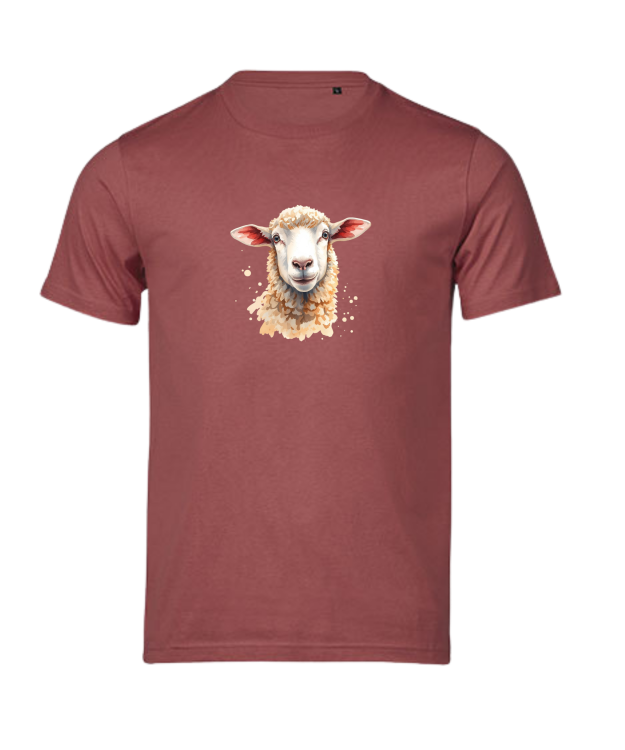 Tshirt Owca Jezusa, psalm23, czerwony pastelowy