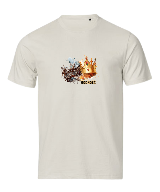 Korona Godność ecru tshirt chrześcijański