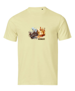 Korona Godność żółty pastelowy słoneczny tshirt chrześcijański