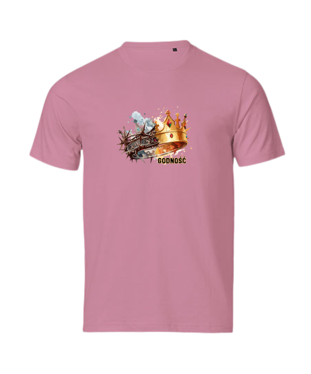 Korona Godność różowy tshirt chrześcijański