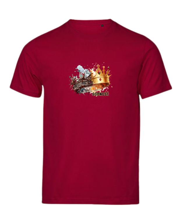 Korona Godność czerwony tshirt chrześcijański