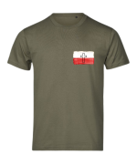 Polska wierząca w Jezusa, krzyż, barwy flagi - khaki