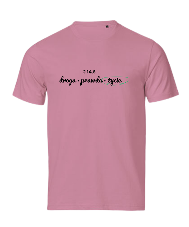 Droga Prawda Życie - chrześcijański tshirt - różowy