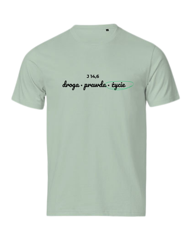 Droga Prawda Życie - chrześcijański tshirt - miętowy