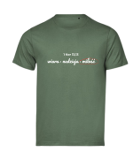 Wiara Nadzieja Miłość - tshirt chrześcijański kolorowy - zielony