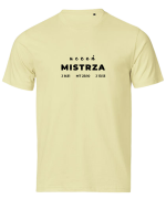 Uczeń Mistrza Jezusa Chrystusa - tshirt powołanego do głoszenia Ewangelii - żółty pastelowy