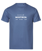 Uczeń Mistrza Jezusa Chrystusa - tshirt powołanego do głoszenia Ewangelii - niebieski